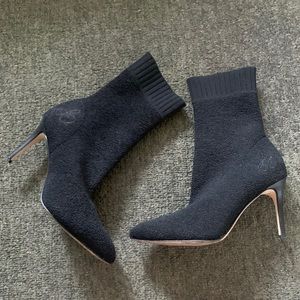 Black Sock Stiletto Ankle Boots - Women's Booties